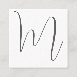 Carte D'accompagnement Monogramme Moderne Simple Minimaliste Plain