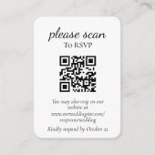 Carte D'accompagnement Monogramme moderne vert RSVP avec code QR (Devant)