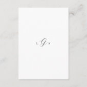 Carte D'accompagnement Monogramme noir et blanc intemporel Mariage élégan (Dos)