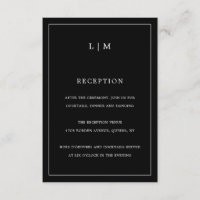 Monogramme noir simple Mariage élégant