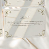 Carte D'accompagnement Monogramme or baroque Détails du Mariage