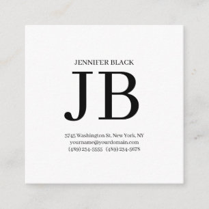 Carte D'accompagnement Monogramme Professionnel Noir Blanc