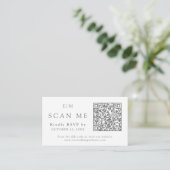 Carte D'accompagnement Monogramme QR Code Site web Mariage floral RSVP (Debout devant)