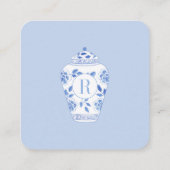 Carte D'accompagnement Monogramme Quelque chose de Wedding shower bleu QR (Dos)