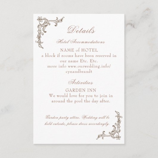 Carte D'accompagnement Monogramme Rococo Florentine (Devant)