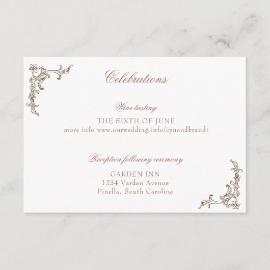 Carte D'accompagnement Monogramme Rococo Florentine (Devant)