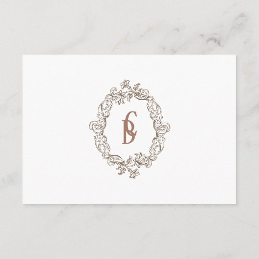 Carte D'accompagnement Monogramme Rococo Florentine (Dos)
