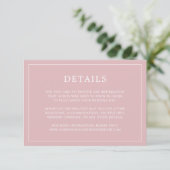 Carte D'accompagnement Monogramme rose clair simple Mariage élégant (Debout devant)