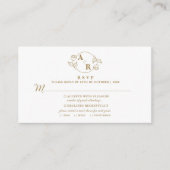 Carte D'accompagnement Monogramme rose classique élégant, mariage floral  (Devant)