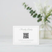 Carte D'accompagnement Monogramme Sage de couronne vert QR Code Mariage R (Debout devant)