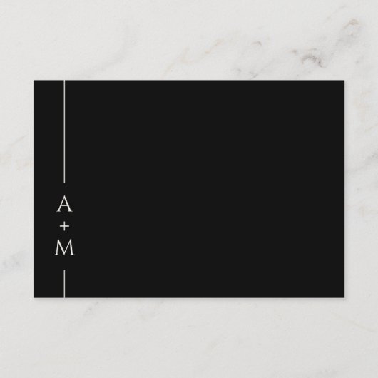 Carte D'accompagnement Monogramme simple classique élégant Détails QR cod (Dos)