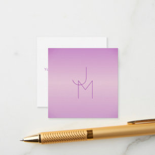 Carte D'accompagnement Monogramme superposé unique Rose lavande doux