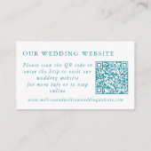 Carte D'accompagnement Monogramme Verre de mer Turquoise or QR Code Maria (Dos)