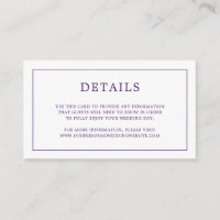 Monogramme violet simple Mariage élégant