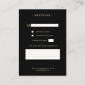 Carte D'accompagnement Monogrammed RSVP Gold Wedding Initials Flourish (Dos)