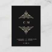 Carte D'accompagnement Monogrammed RSVP Gold Wedding Initials Flourish (Devant)
