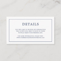 Monographie bleu marine simple Mariage élégant