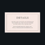 Carte D'accompagnement Monographie rose pâle simple Mariage élégant<br><div class="desc">Simple petite carte de boîtier mariage avec un design moderne mais élégant avec vos détails entourés d'une fine bordure et votre monogramme sur le dos. Tous les éléments de conception sont en gris sur un arrière - plan rose pâle et peuvent être changés dans l'outil d'édition de conception. Un design...</div>