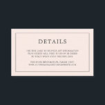 Carte D'accompagnement Monographie rose pâle simple Mariage élégant<br><div class="desc">Simple petite carte de boîtier mariage avec un design moderne mais élégant avec vos détails entourés d'une fine bordure et votre monogramme sur le dos. Tous les éléments de conception sont en gris sur un arrière - plan rose pâle et peuvent être changés dans l'outil d'édition de conception. Un design...</div>