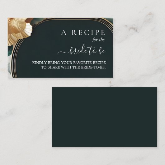 Carte D'accompagnement Monstera Emerald Fête des mariées Verte Et Or (Devant / Derrière)