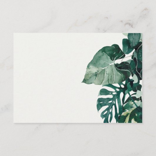 Carte D'accompagnement Monstera Tropical Green Foliage Détails Mariage En (Dos)