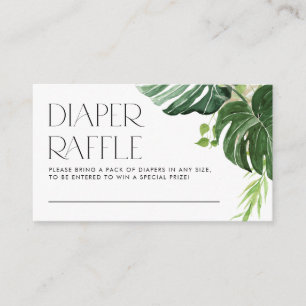 Carte D'accompagnement Monstera Tropical Summer Baby shower Déchets Raffl