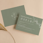 Carte D'accompagnement Montage minimaliste du Mariage Boho Sage Green<br><div class="desc">Carte de boîtier Boho Mariage minimaliste Sage Green. Monogramme au fond.</div>
