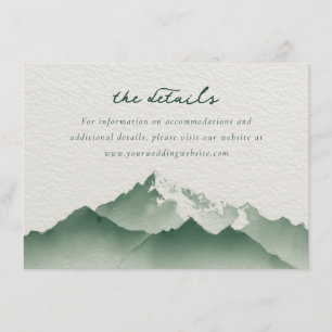 Carte D'accompagnement Montagne aquarelle verte tranquille