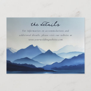 Carte D'accompagnement Montagnes Aquarelle Bleu Tranquille