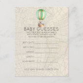 Carte D'accompagnement Montgolfière | Jeu de devination de Baby shower (Devant)