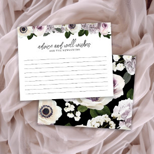Carte D'accompagnement Moody Anemone & Purple Floral Fête des mariées Con