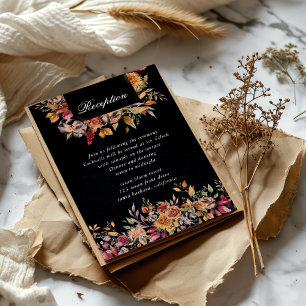Carte D'accompagnement Moody Autumn Florals Réception de mariage