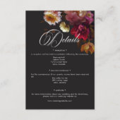 Carte D'accompagnement Moody Black Floral Painterly Red Burgundy Wedding (Devant)