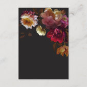 Carte D'accompagnement Moody Black Floral Painterly Red Burgundy Wedding (Dos)