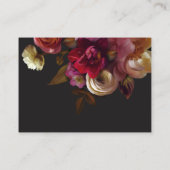 Carte D'accompagnement Moody Black Floral Painterly Red Burgundy Wedding (Dos)