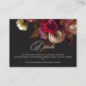 Carte D'accompagnement Moody Black Floral Painterly Red Burgundy Wedding (Devant)
