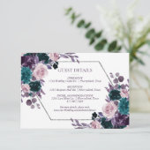Carte D'accompagnement Moody Boho | Eggplant Purple Floral Détails de l'i (Debout devant)