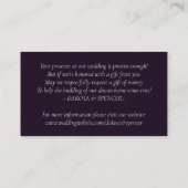 Carte D'accompagnement Moody Boho | Eggplant Purple Floral Wishing well (Dos)