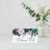 Carte D'accompagnement Moody Boho | Eggplant Purple Floral Wishing well (Debout devant)