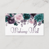 Carte D'accompagnement Moody Boho | Eggplant Purple Floral Wishing well (Devant)
