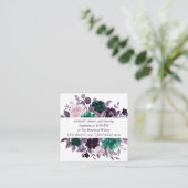 Carte D'accompagnement Moody Boho | Réception florale violet d'aubergine (Debout devant)