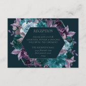 Carte D'accompagnement Moody Boho | Réception Profond Turquoise Turquoise (Devant)