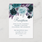 Carte D'accompagnement Moody Boho | Réception Turquoise Turquoise et Viol (Devant)
