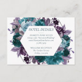 Carte D'accompagnement Moody Boho | Turquoise Turquoise Purple Bouquet Dé (Devant)