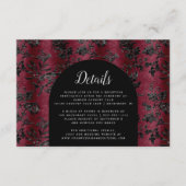 Carte D'accompagnement Moody Bourgogne Noir Damask Arch Détails du Mariag