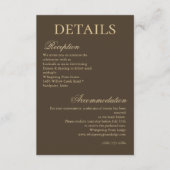 Carte D'accompagnement Moody Coffee Minimalist Script Wedding Details (Devant)