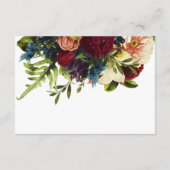 Carte D'accompagnement Moody Floral Bourgogne détails Mariage (Dos)