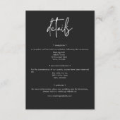 Carte D'accompagnement Moody foncé - Détails minimaux du Mariage (Devant)
