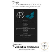 Carte D'accompagnement Moody foncé Minimal Moth Turquoise Détails du Mari