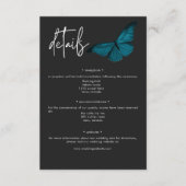 Carte D'accompagnement Moody foncé Minimal Moth Turquoise Détails du Mari (Devant)